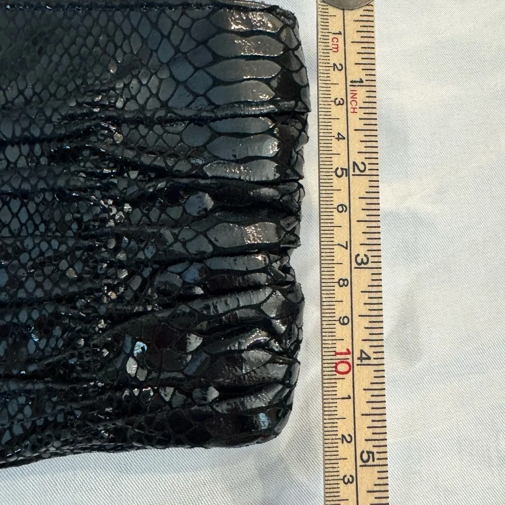Michael Kors Black Snake Embossed Shoulder Bag
